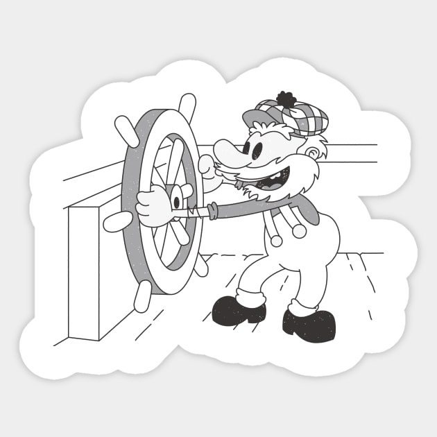 Steamboat Willie Sticker by gekygoly